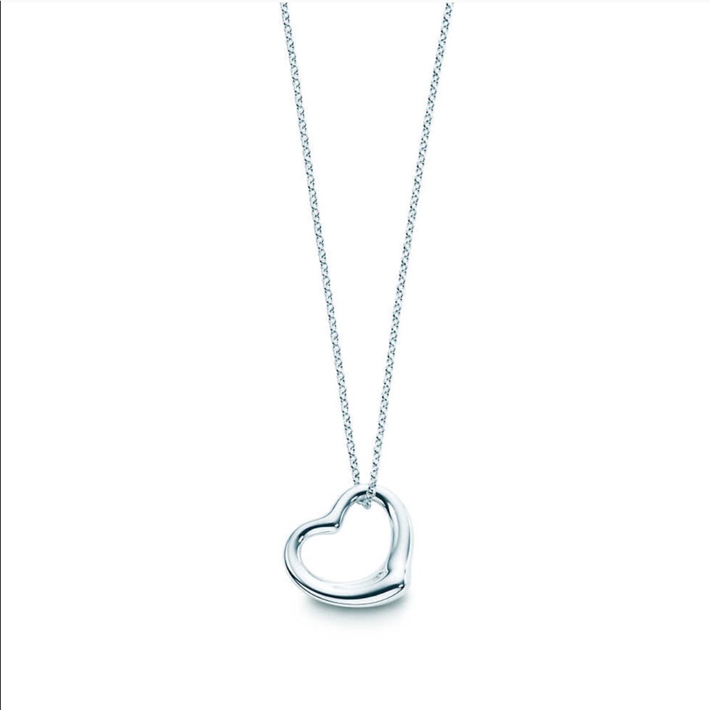 Open Heart Pendant - 22mm - good condition. Tiffany’s blue bag included.